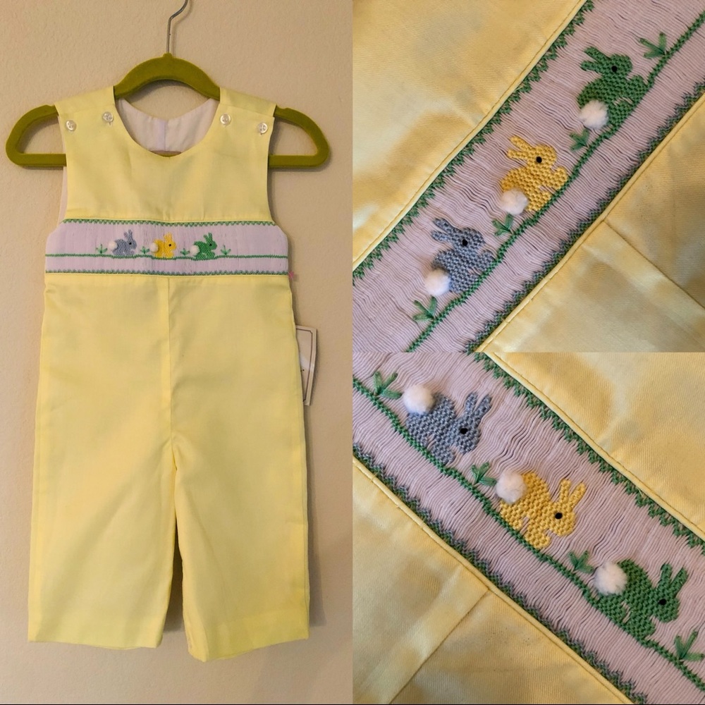 DONATING Last Chance! NWT Sweet Smocked 🐰Bunny🐰 Shortalls